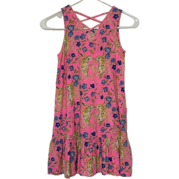 NWT Lilly Pulitzer Mini Kristen Ruffled Sundress Tigress Garden Girls Large 8-10